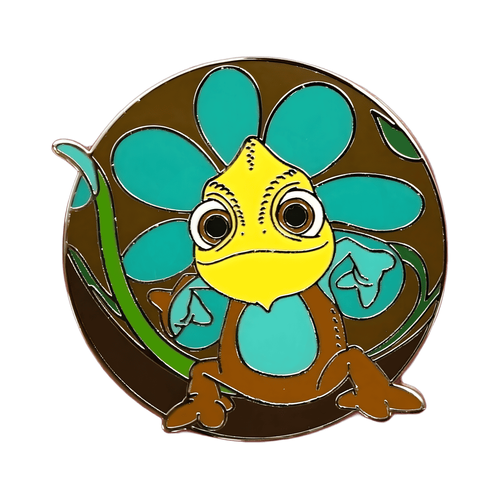 Pascal disguised as a flower Disney pin