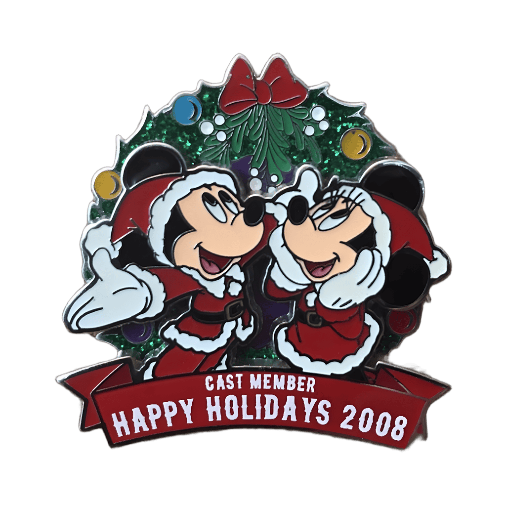 Happy Holidays 2008 Mickey and Minnie Disney pin