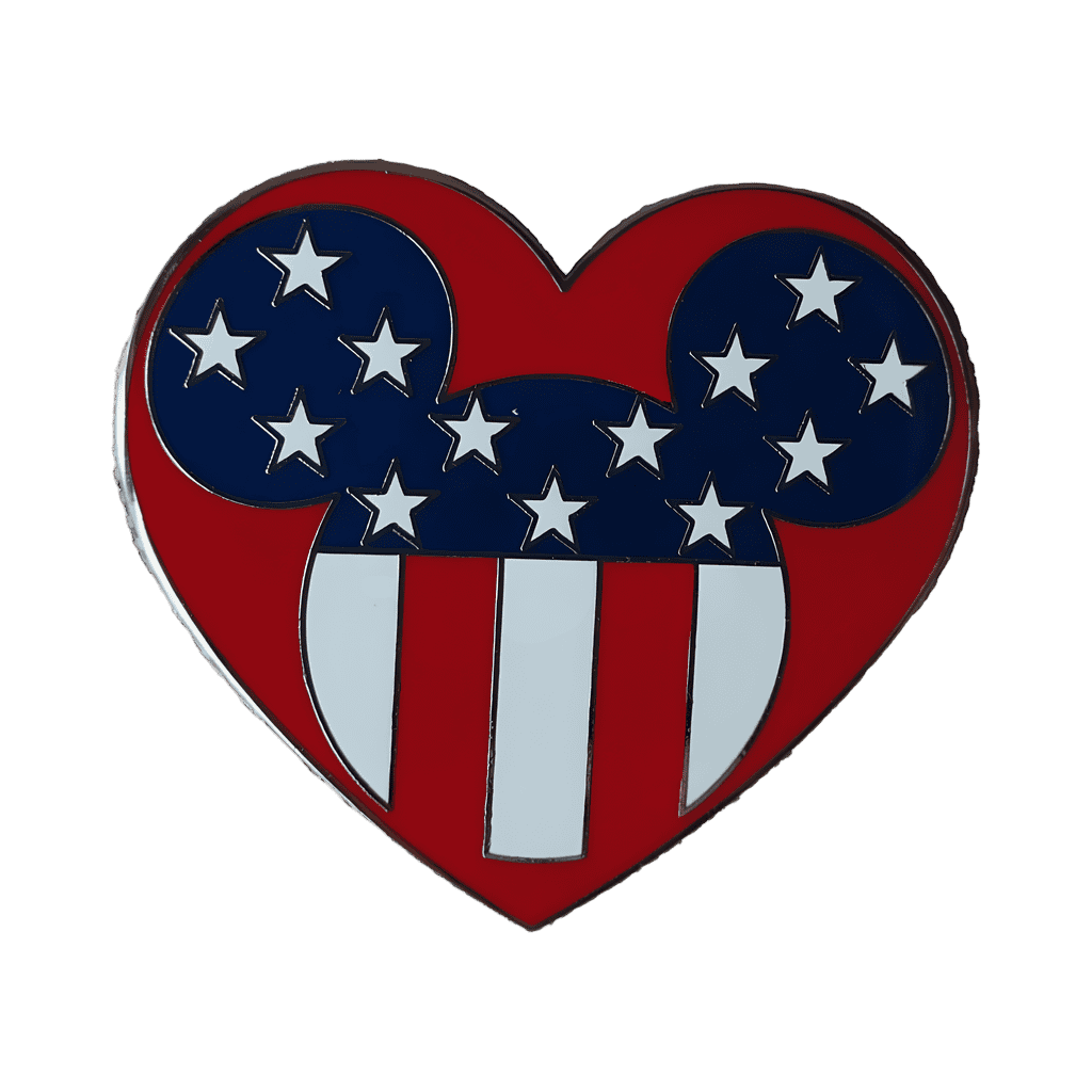 Patriotic Mickey Icon Heart Disney pin
