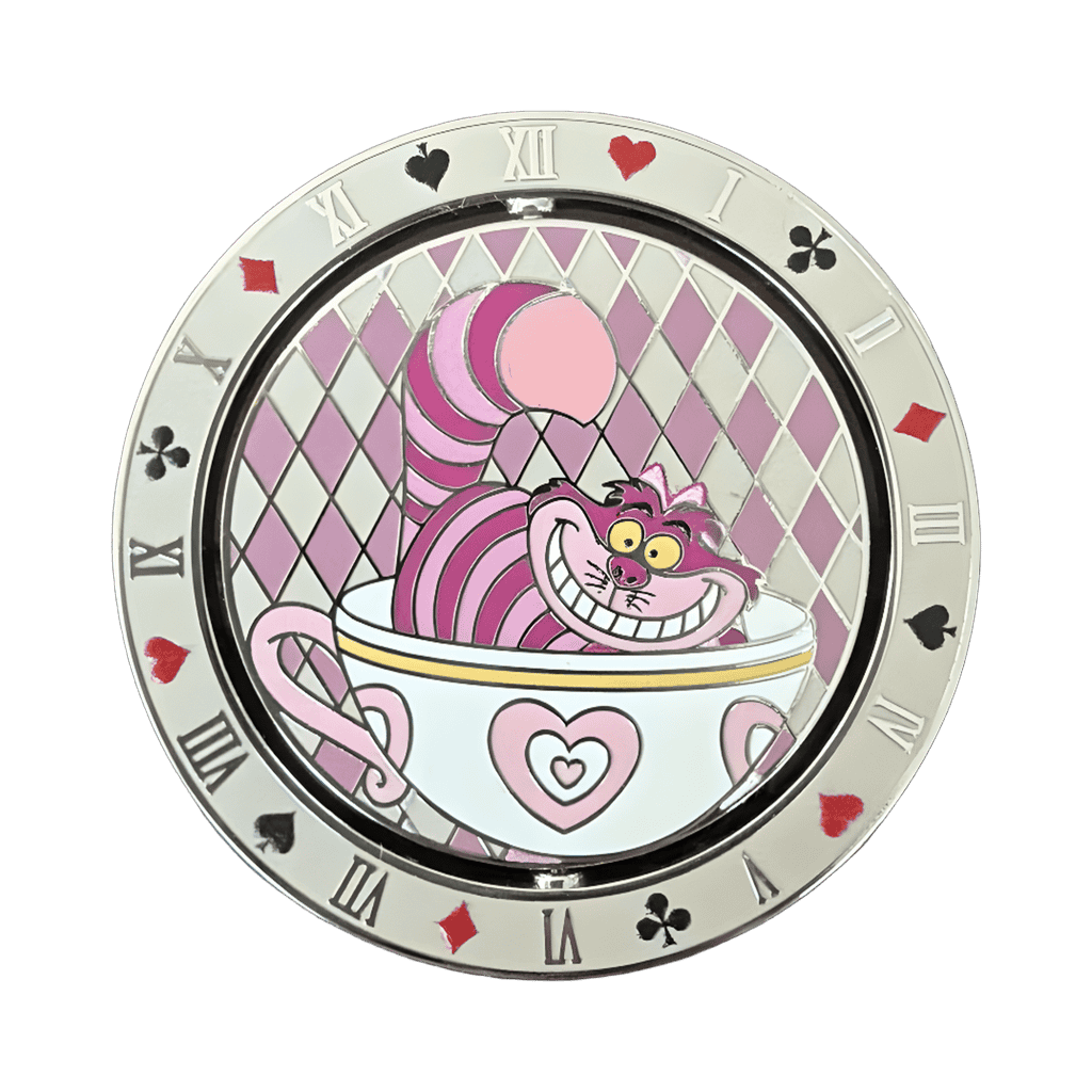 Alice and Cheshire Cat Clock Spinner Disney pin