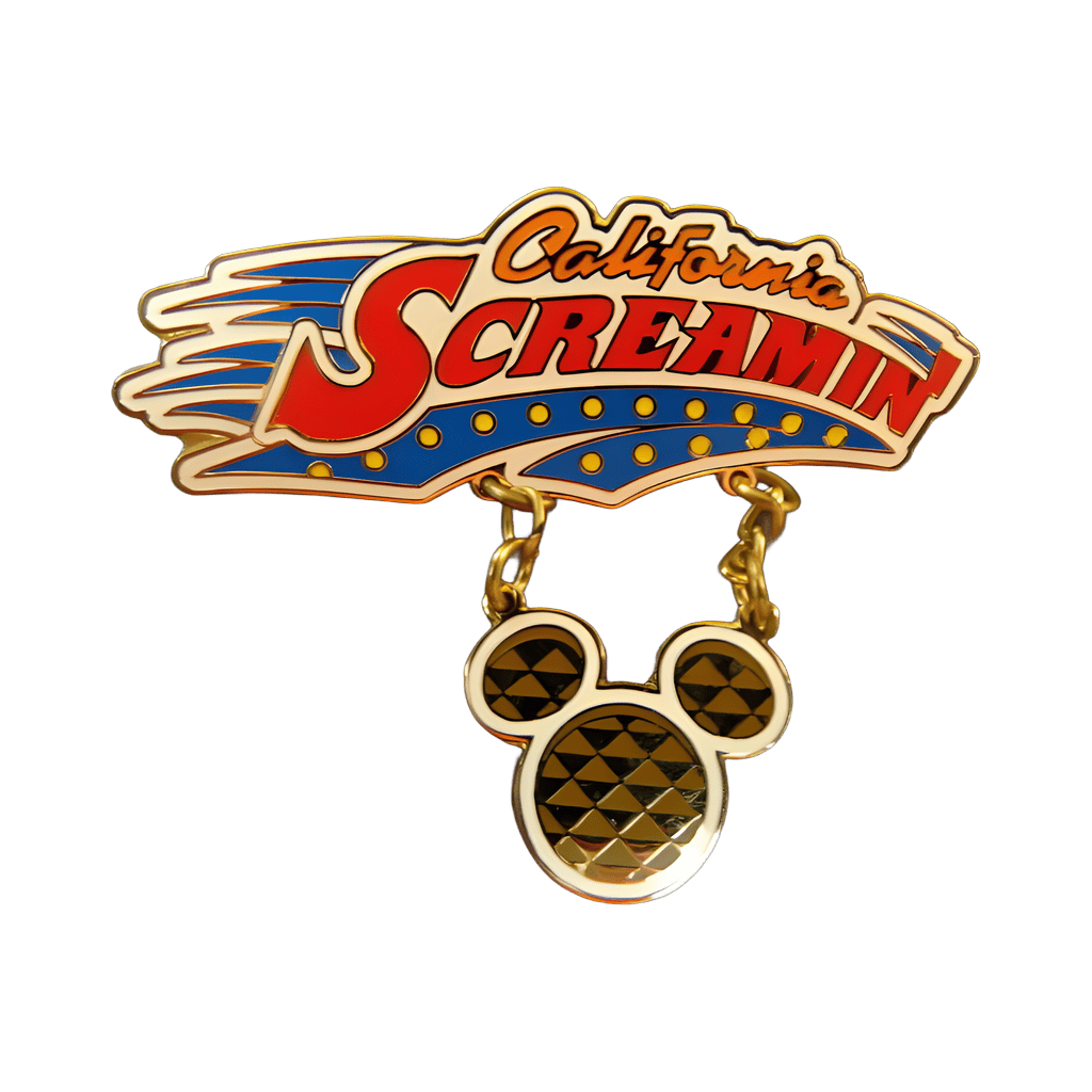 California Screamin' Logo and Mickey Ears Dangler Disney pin