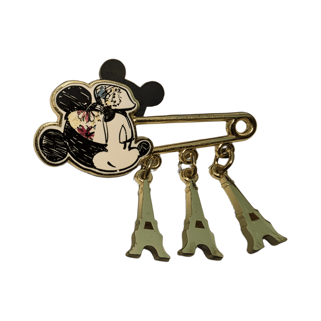 Paris Minnie Safety Pin With Eiffel Tour Parisienne Disney pin