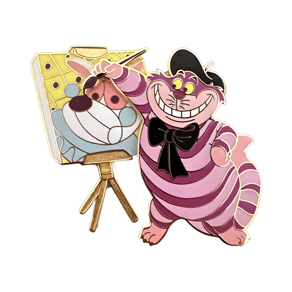 Cheshire Cat painting the White Rabbit Disney pin