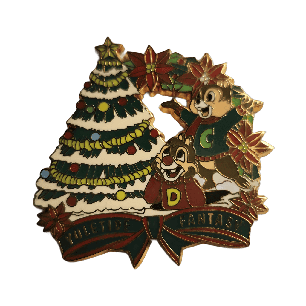 Chip and Dale with Christmas Tree Disney pin