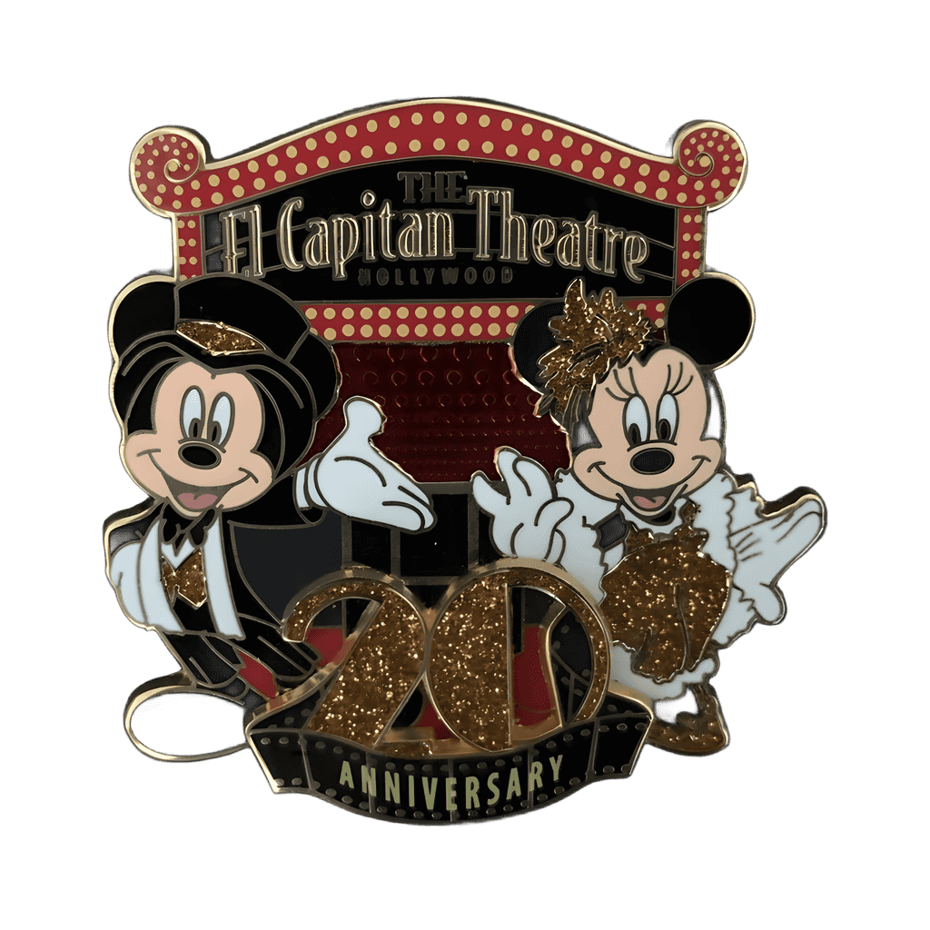 The El Capitan Theatre 20th Anniversary Carded Set — Mickey & Minnie Mouse Disney pin