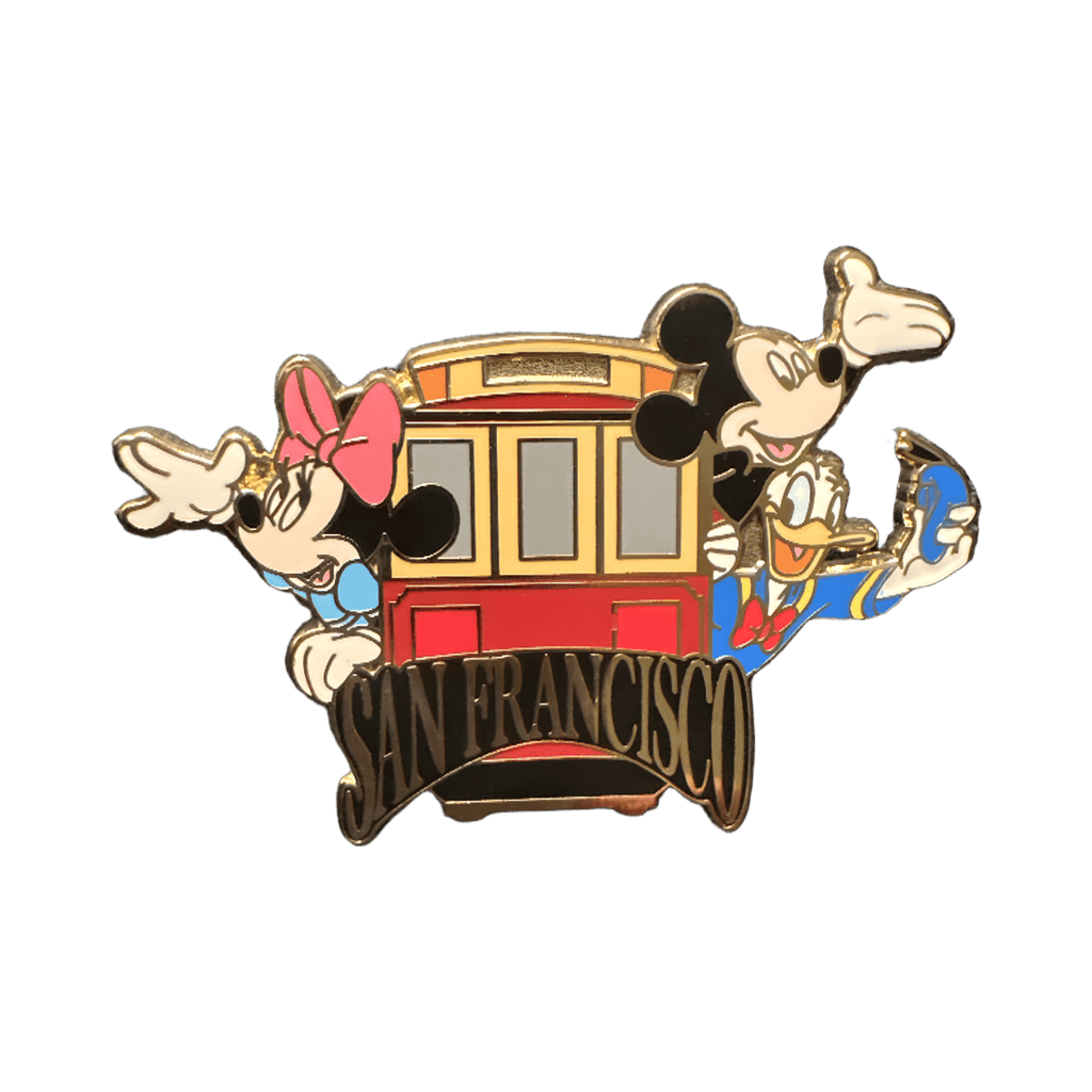 Mickey Minnie Donald on Cable Car Disney pin