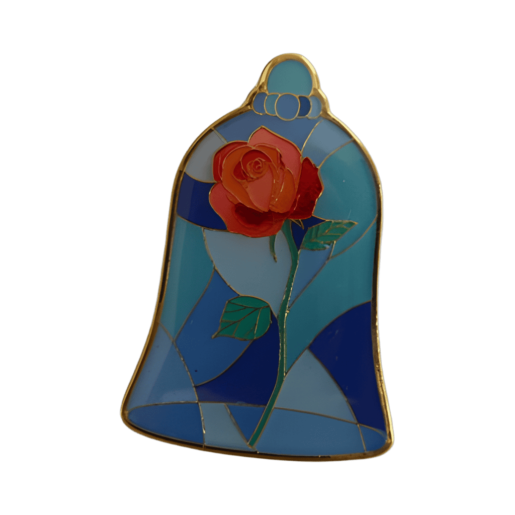 Stained Glass Bell Jar with Rose Disney pin