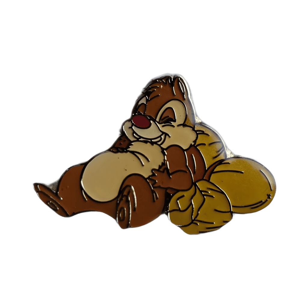 Dale sleeping on a pile of nuts Disney pin