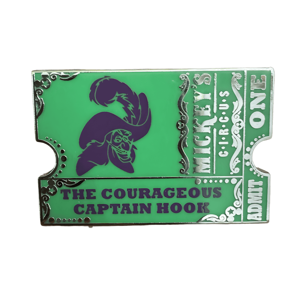 Captain Hook as The Courageous Captain Hook Ticket Chaser Disney pin