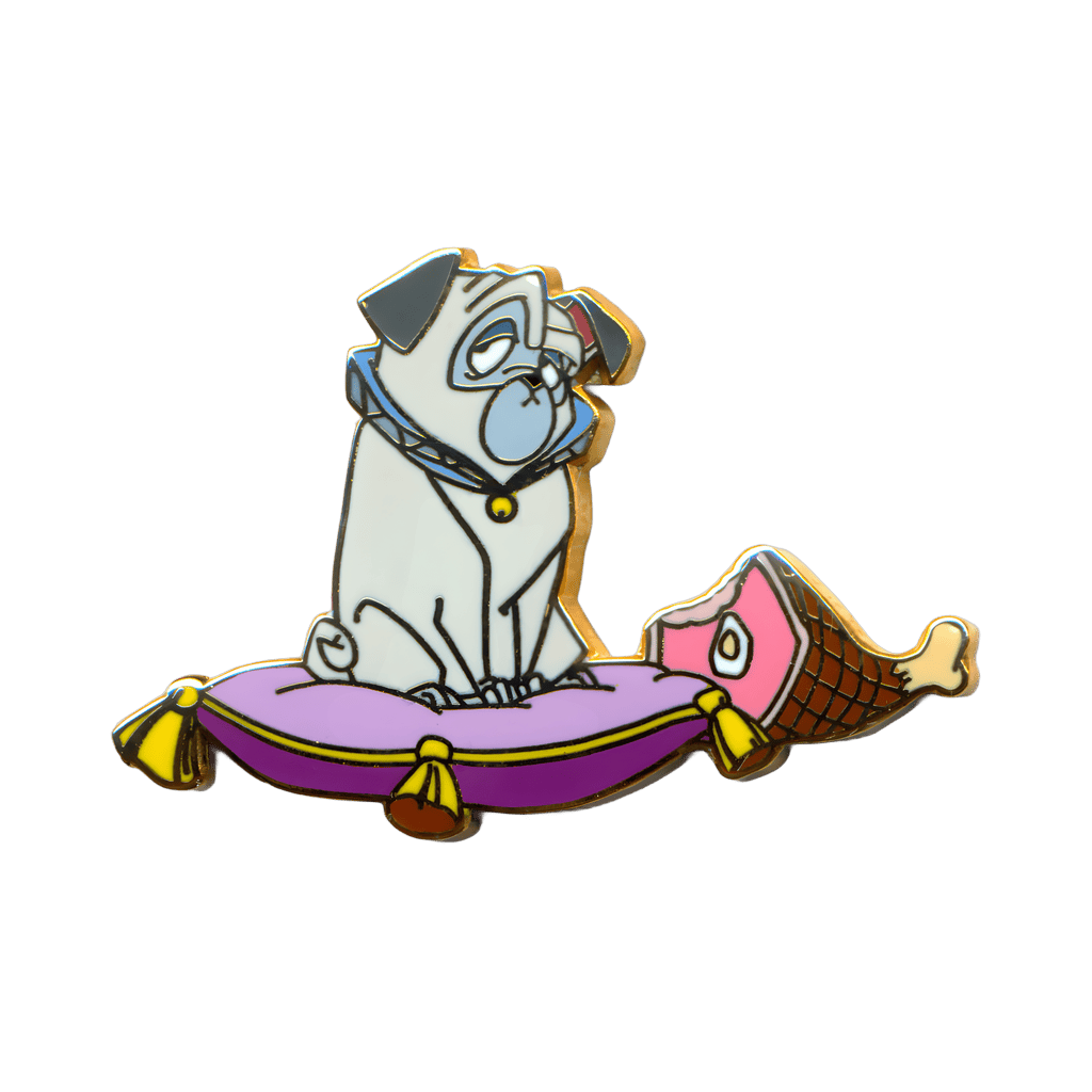 Percy Sitting on a Purple Pillow with a Ham Bone Disney pin