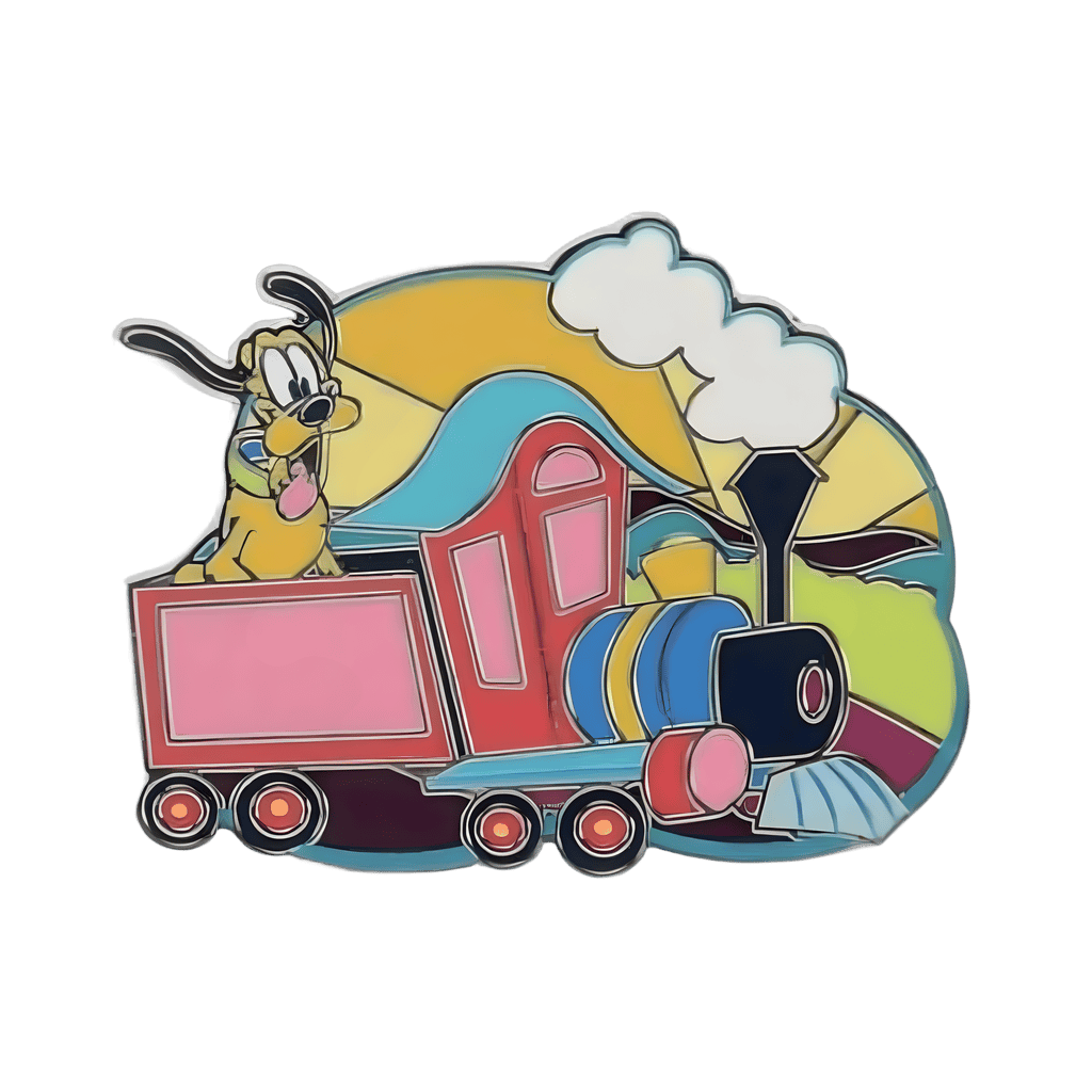 Pluto on train Disney pin