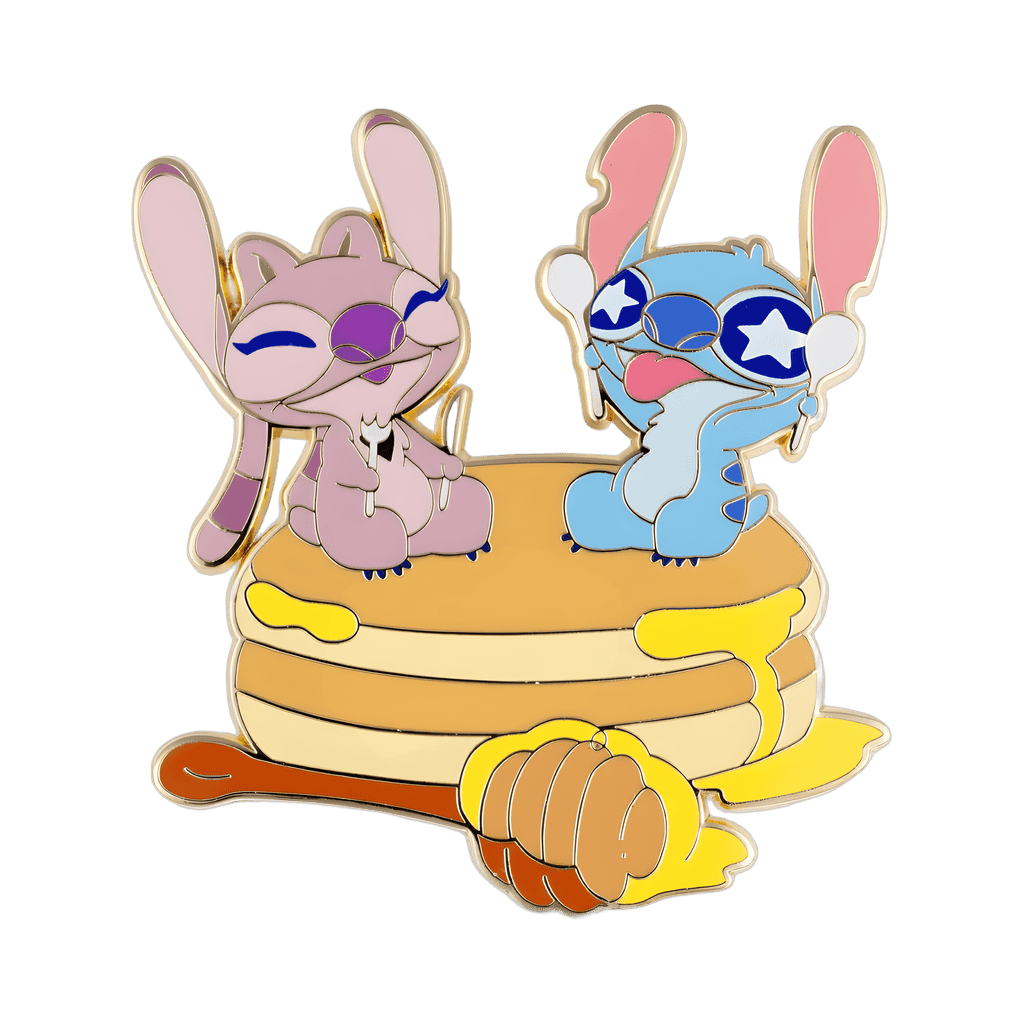 Angel and Stitch on Pancakes Disney pin