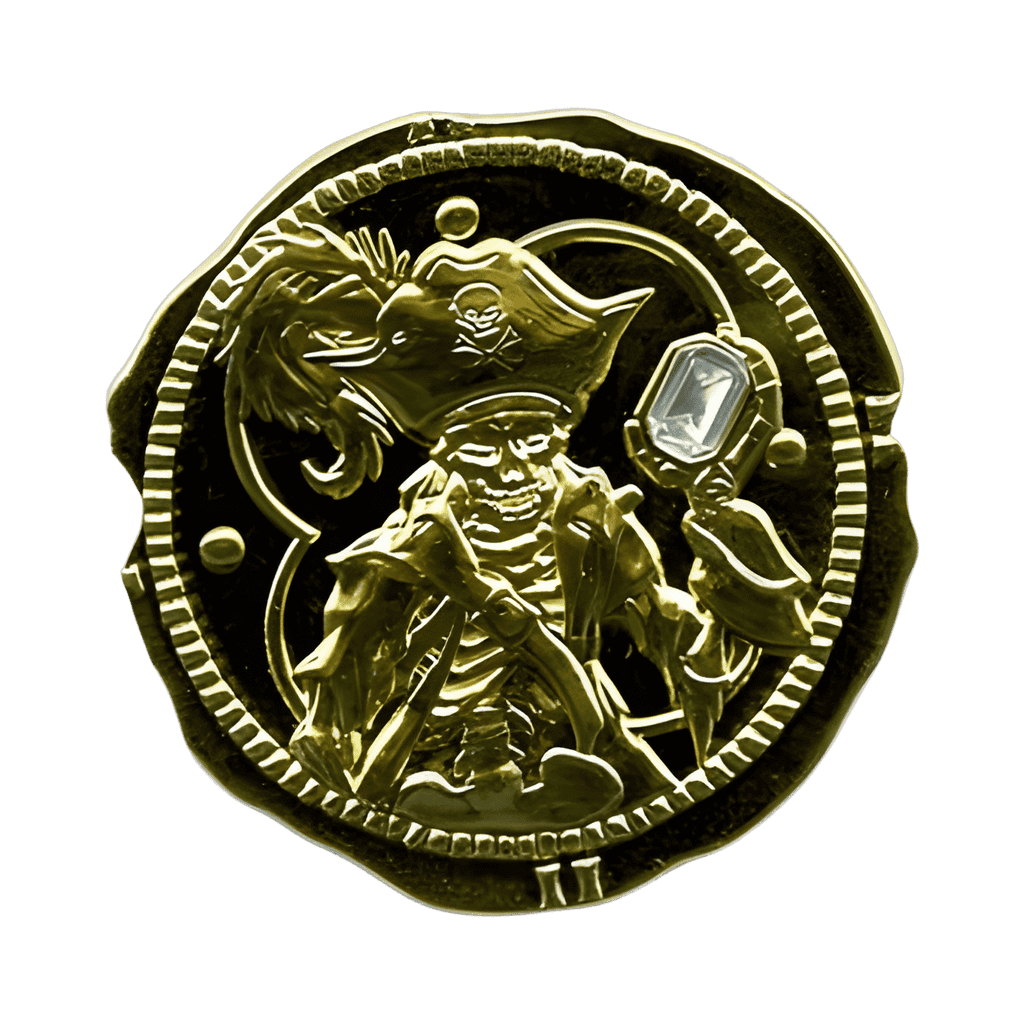 Gold Coin with Diamond Stone Disney pin