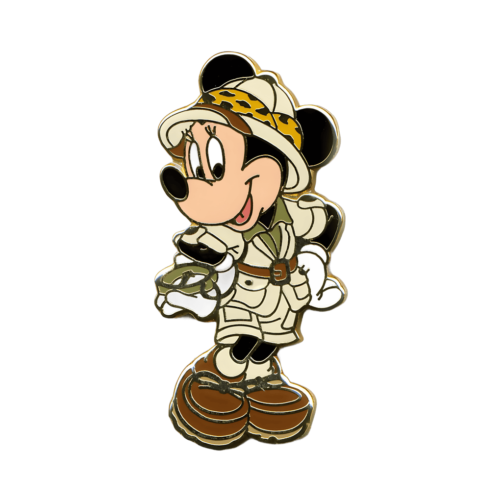 Minnie in Safari Gear holding a Compass Disney pin