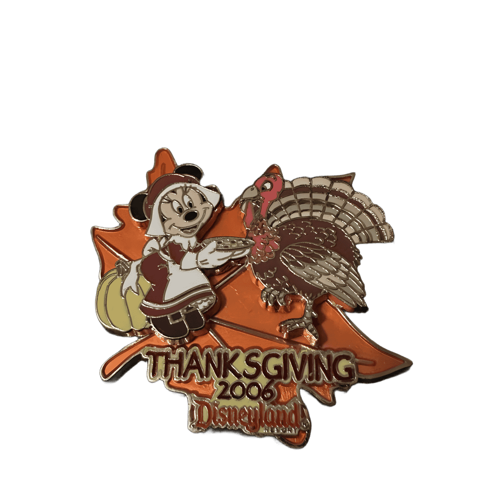 Happy Thanksgiving pin Minnie and Turkey 2006 DLR Disneyland Disney pin