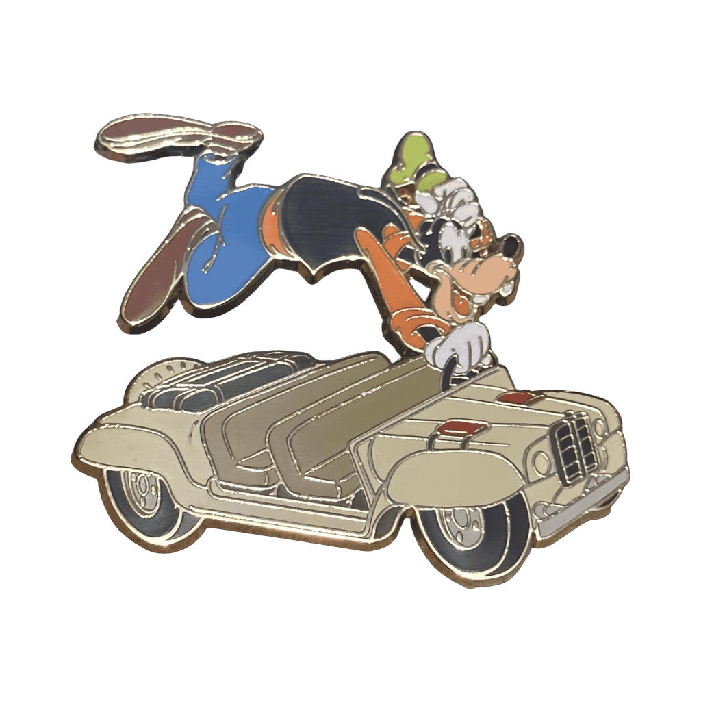 Goofy driving Countdown to Extinction Car Disney pin