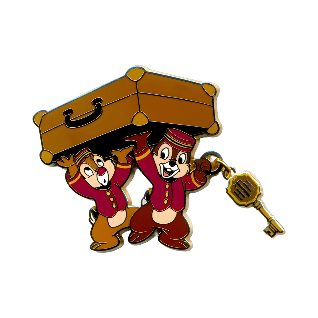 Chip & Dale Bellhops with Luggage Disney pin