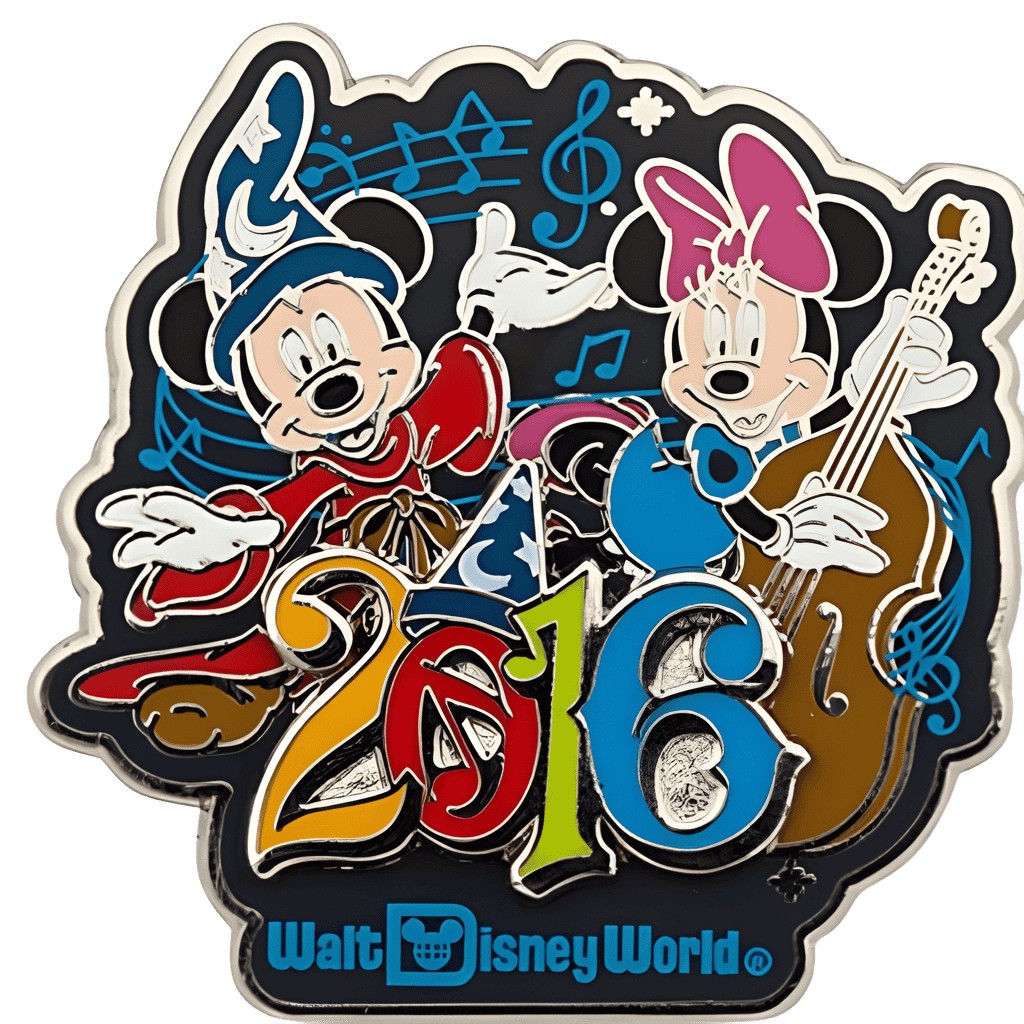 Sorcerer Mickey and Minnie Mouse Playing Cello Disney pin