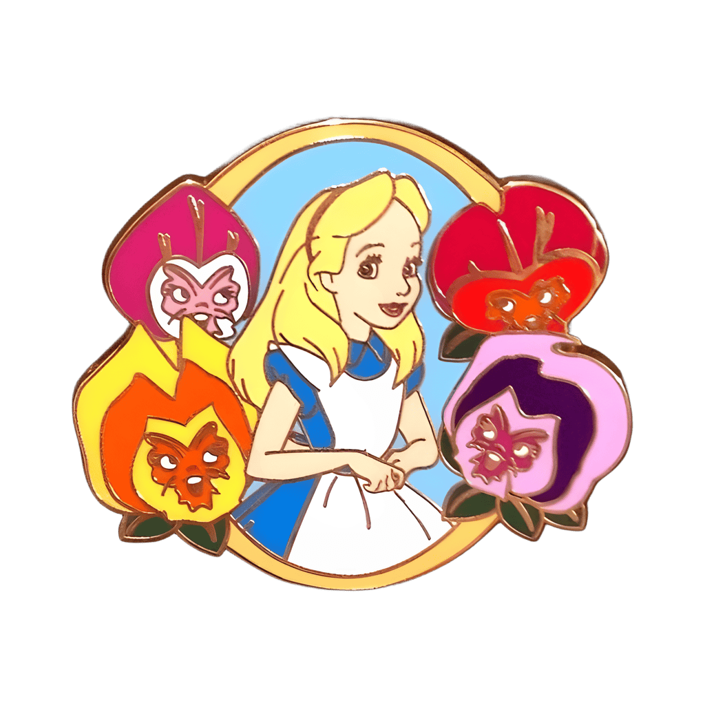 Alice with Four Talking Flowers Disney pin