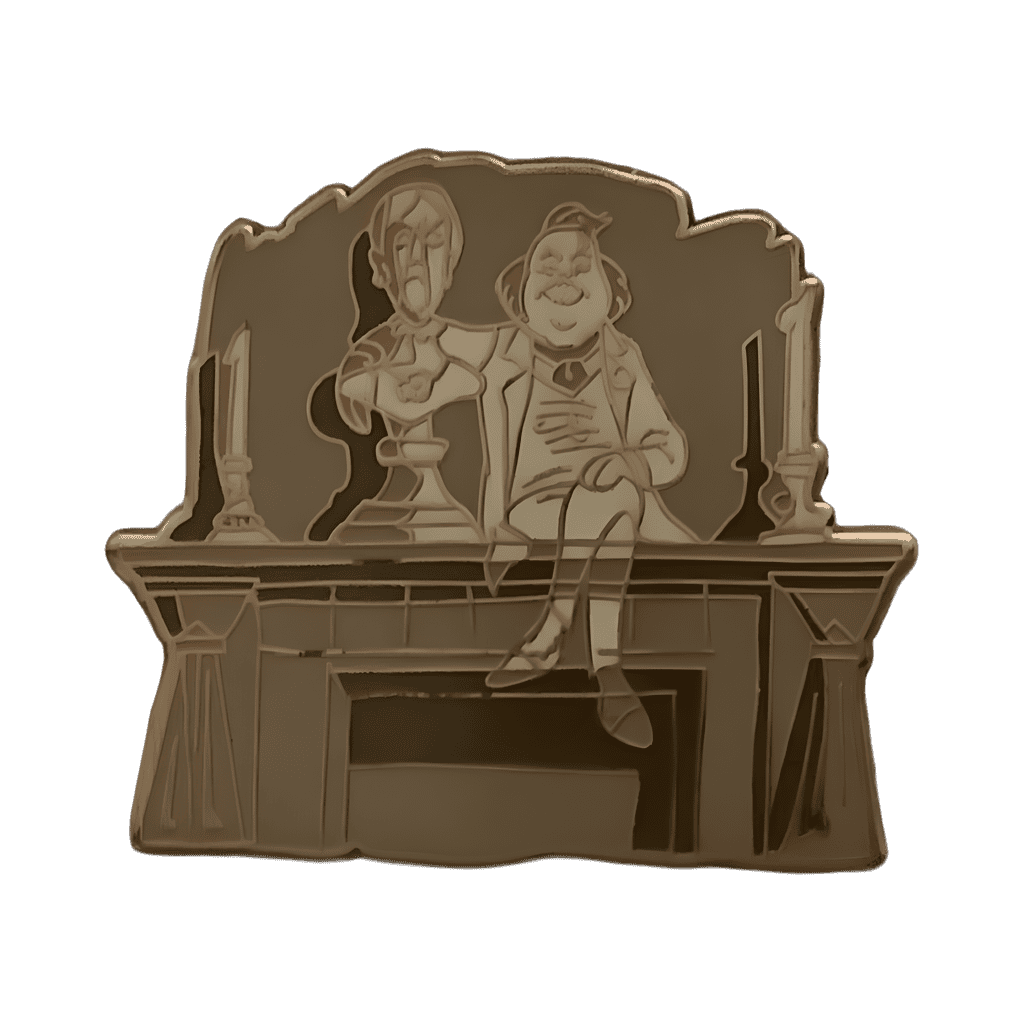 Ghost on Fireplace Mantle with Bust Disney pin