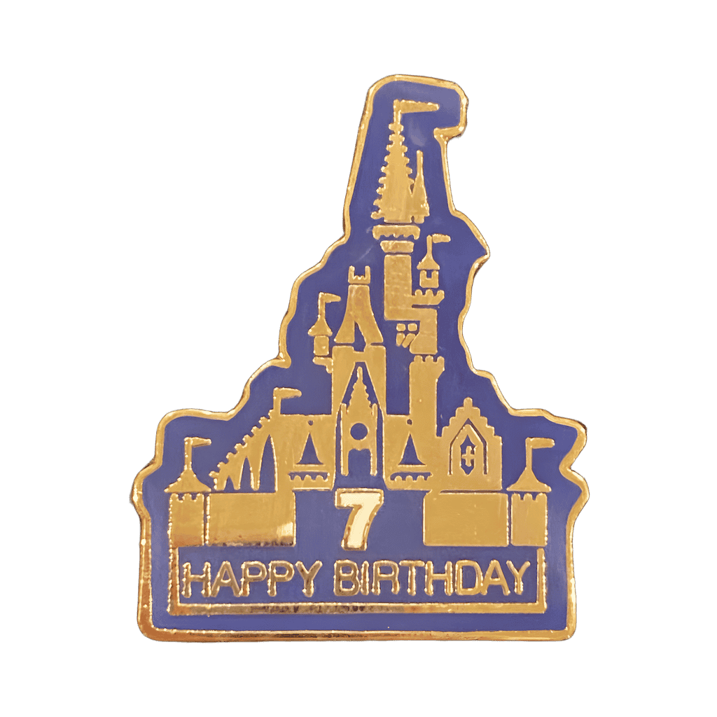Blue Cinderella Castle (Happy 7th Birthday) Disney pin