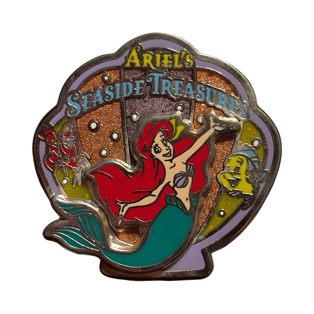 Ariel, Flounder, and Sebastian - Purple Shell Disney pin