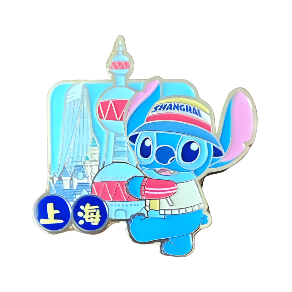 Stitch in front of Oriental Pearl TV Tower Disney pin