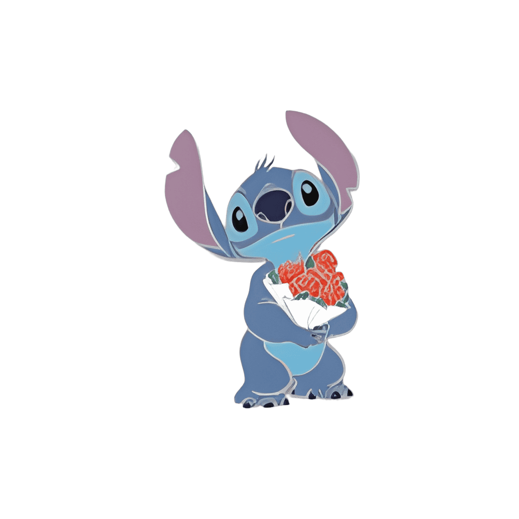 Stitch with Roses Disney pin