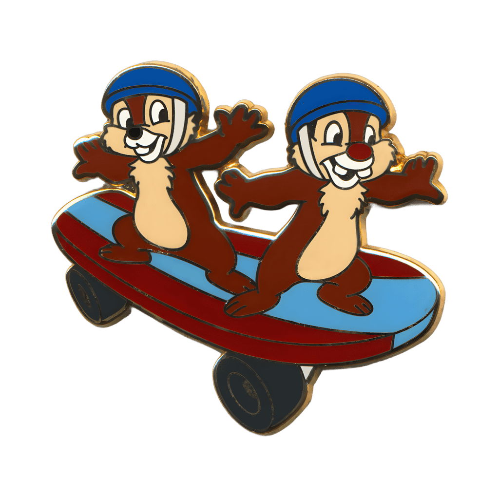 Chip & Dale Riding a Skateboard Disney pin