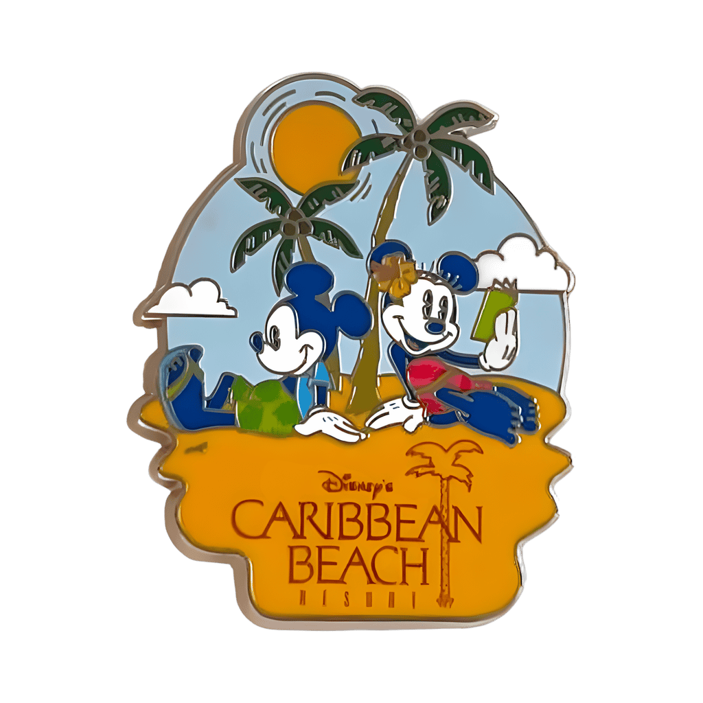 Mickey and Minnie at the Caribbean Beach Resort Disney pin