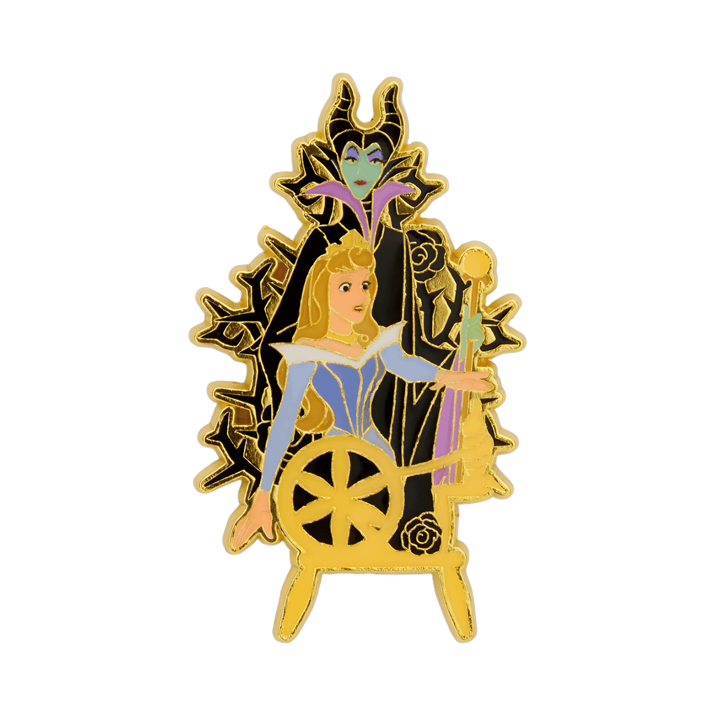 Aurora and Maleficent Spindle Glow in the Dark Disney pin