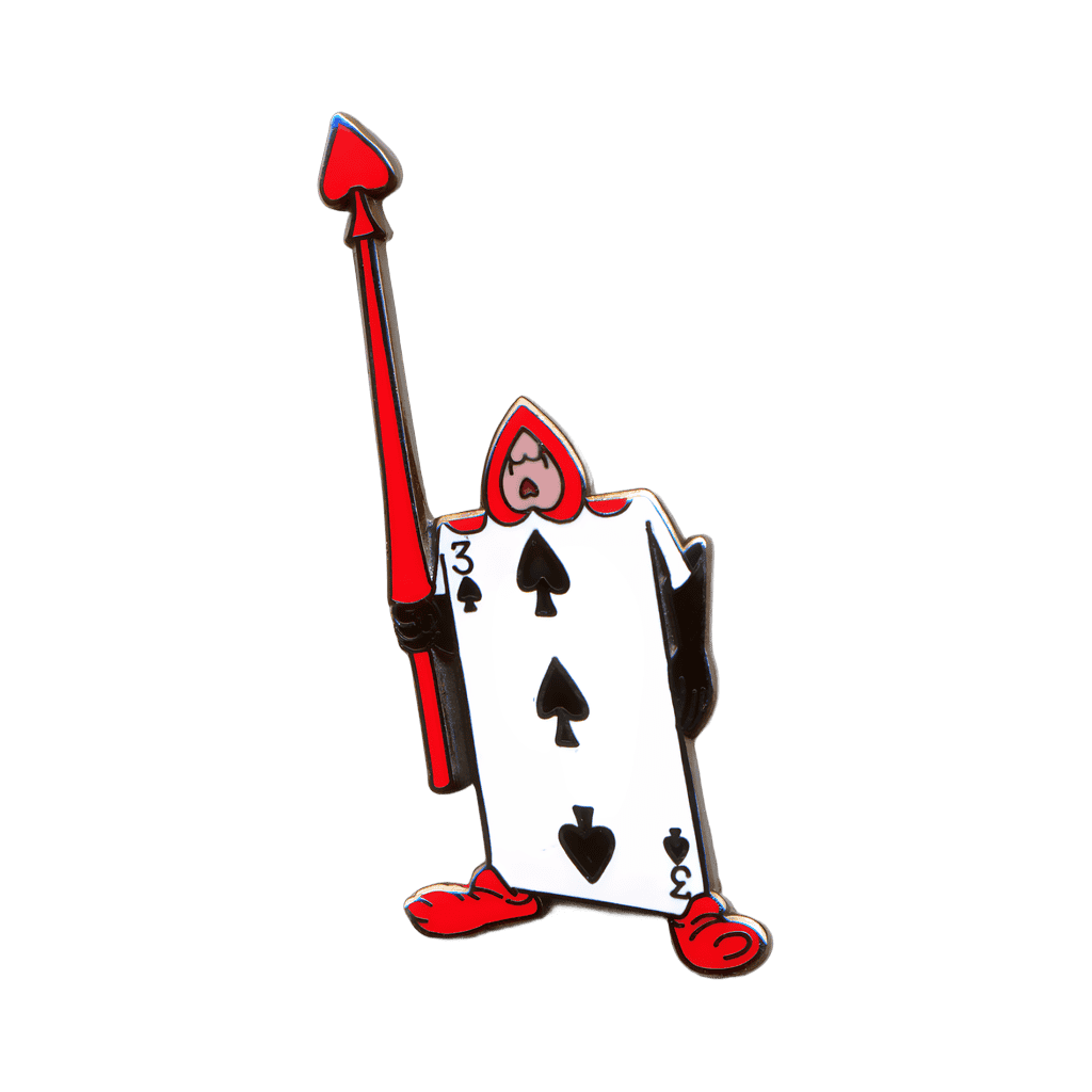 Three of Spades Guard holding a Spear. Disney pin