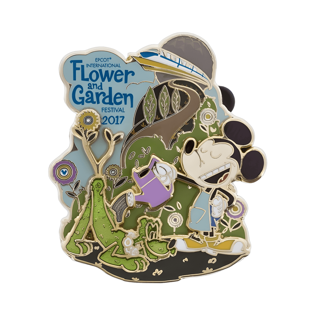 Mickey with Pluto topiary Disney pin