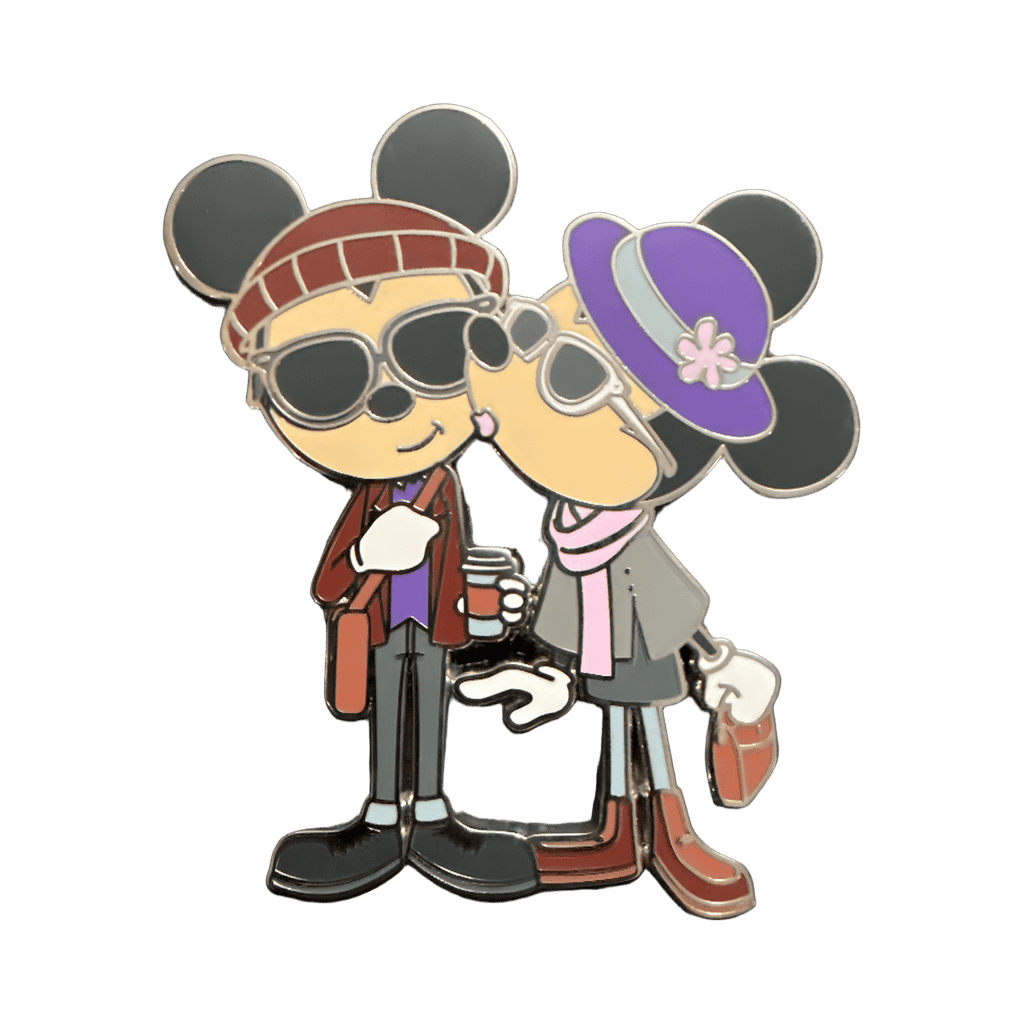 Winter Minnie Kissing Mickey Disney pin