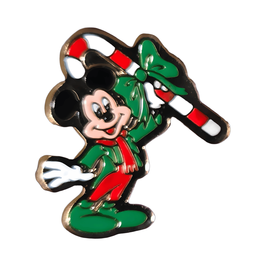 Tiny Christmas Mickey with Candy Cane Disney pin