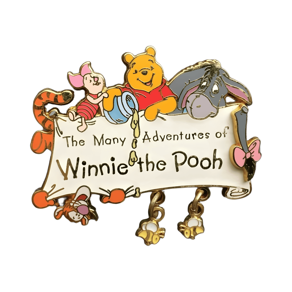 The Many Adventures of Winnie the Pooh Dangle Logo with Bees Disney pin
