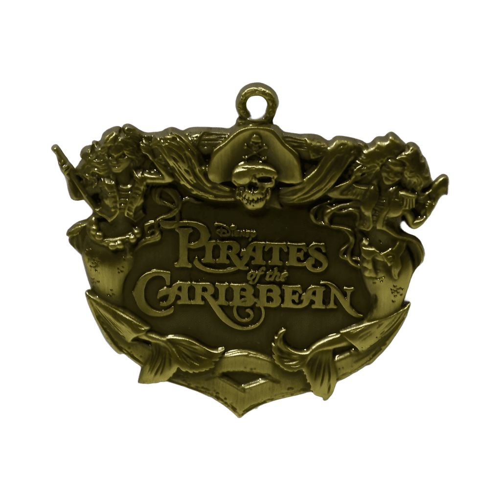 Pirates of the Caribbean Attraction Plaque Gold/Bronze Disney pin