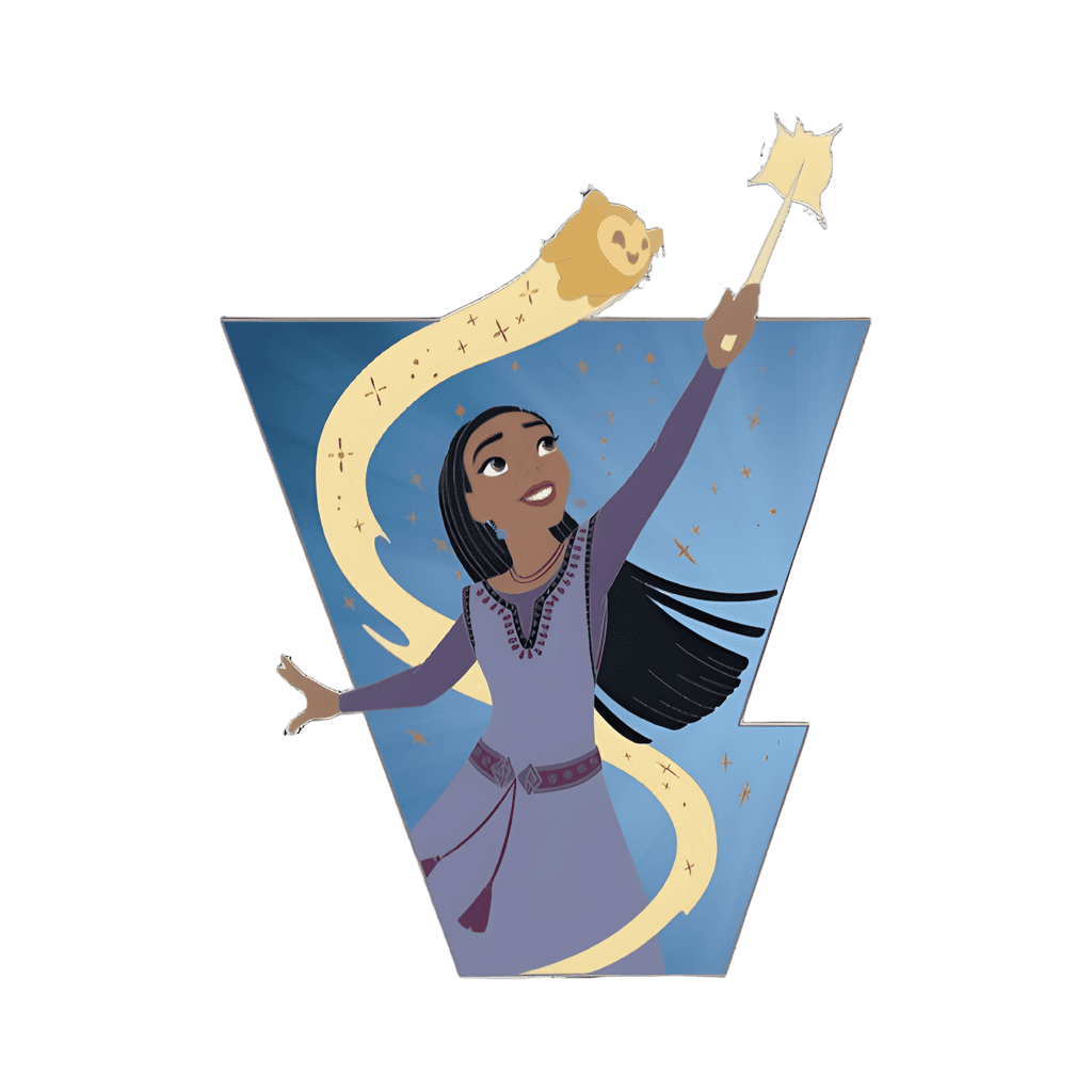 Asha and Star with Wand Disney pin