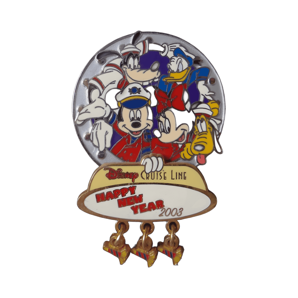 Happy New Year 2003 - Mickey, Minnie, Donald, Pluto and Goofy Disney pin