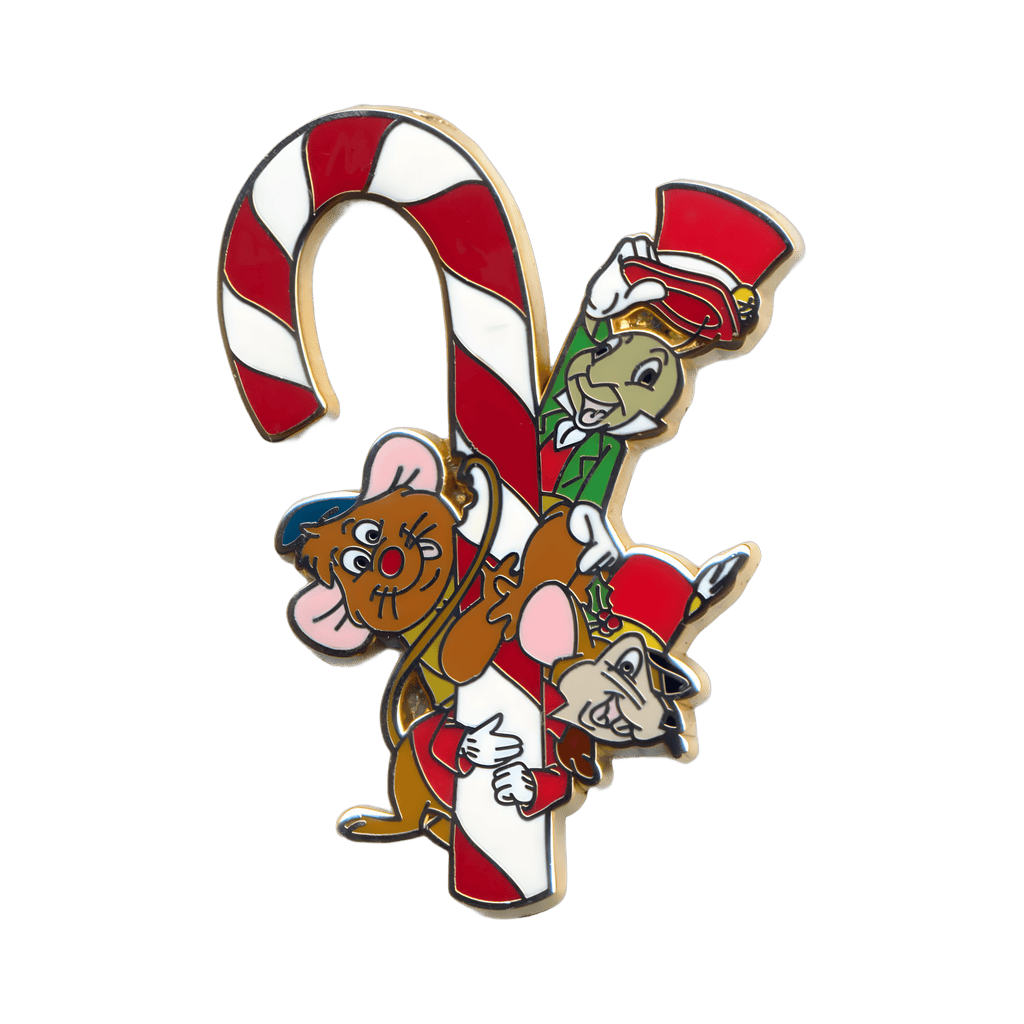 Jiminy, Gus, and Timothy Q. Mouse with a Candy Cane Disney pin