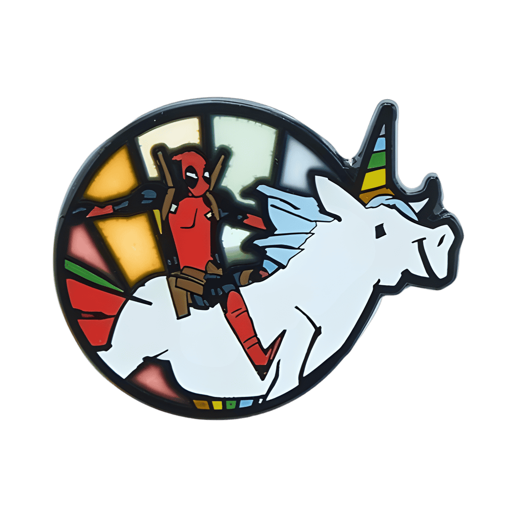 Deadpool Unicorn Stained Glass Disney pin