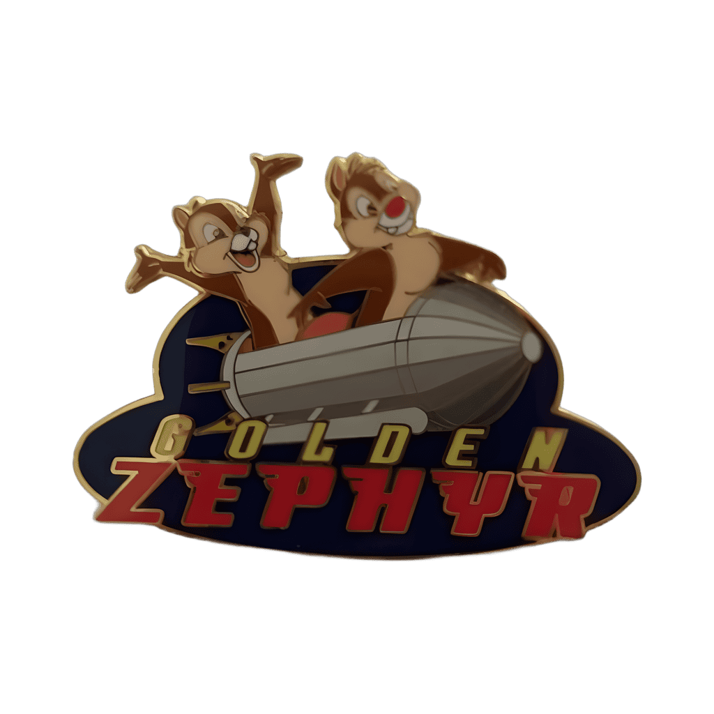 Chip and Dale on the Golden Zephyr Disney pin
