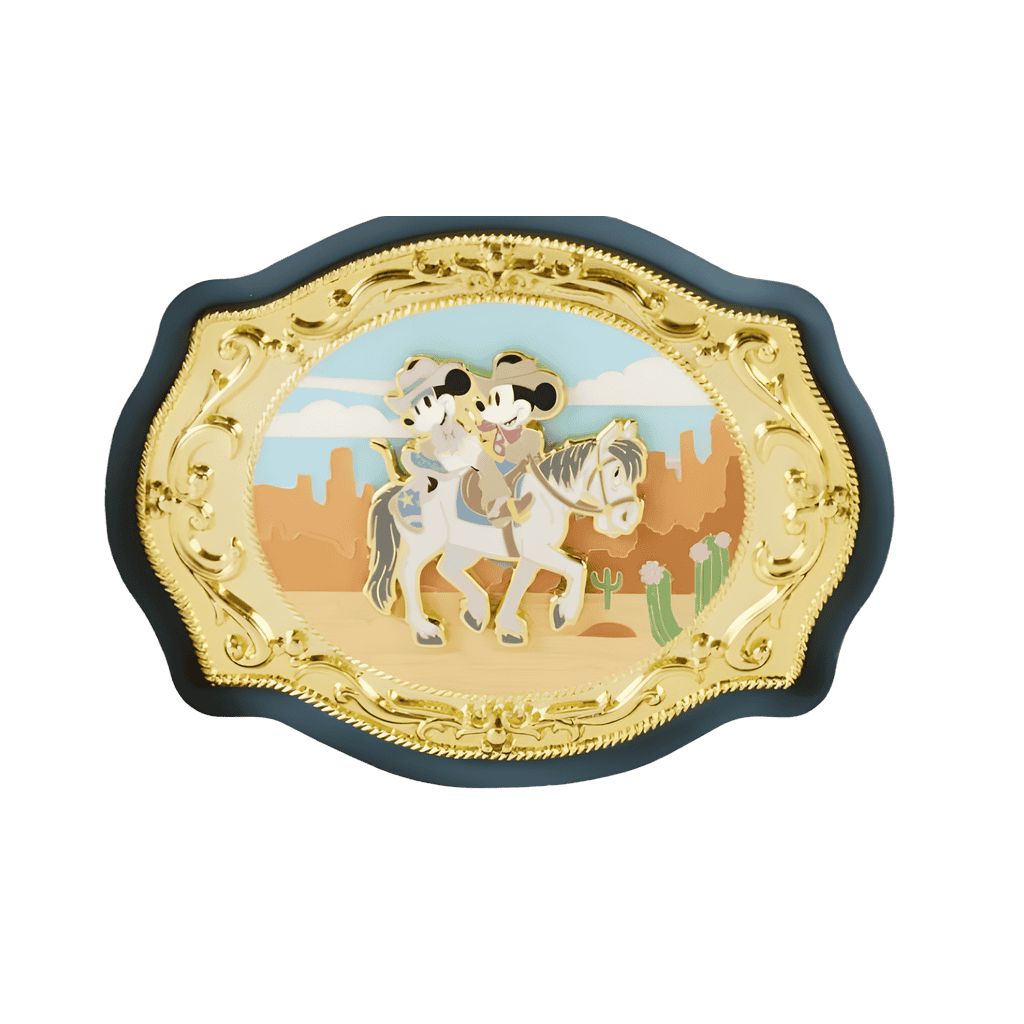 Western Mickey and Minnie Belt Buckle Disney pin