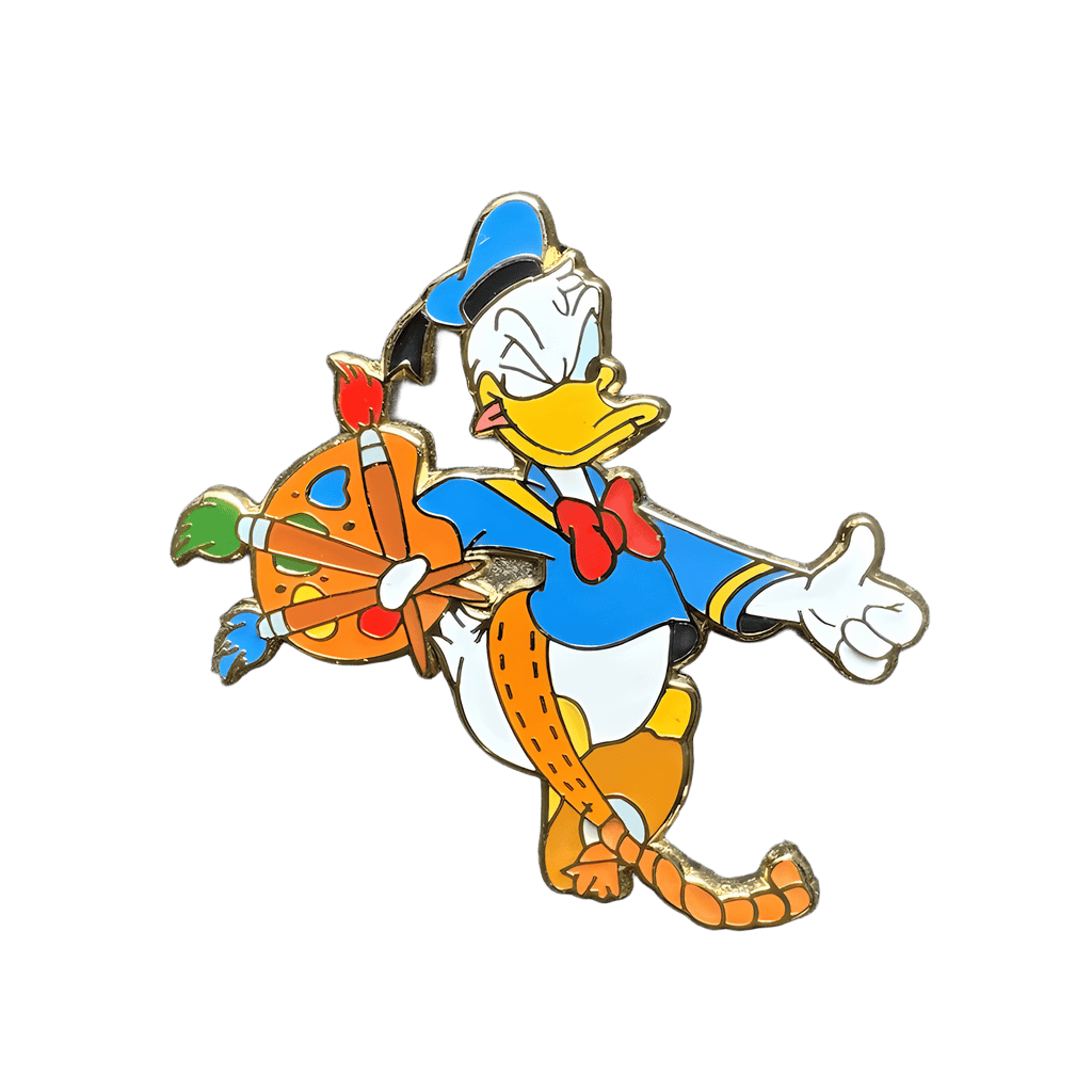 Donald paint brushes and palette Disney pin