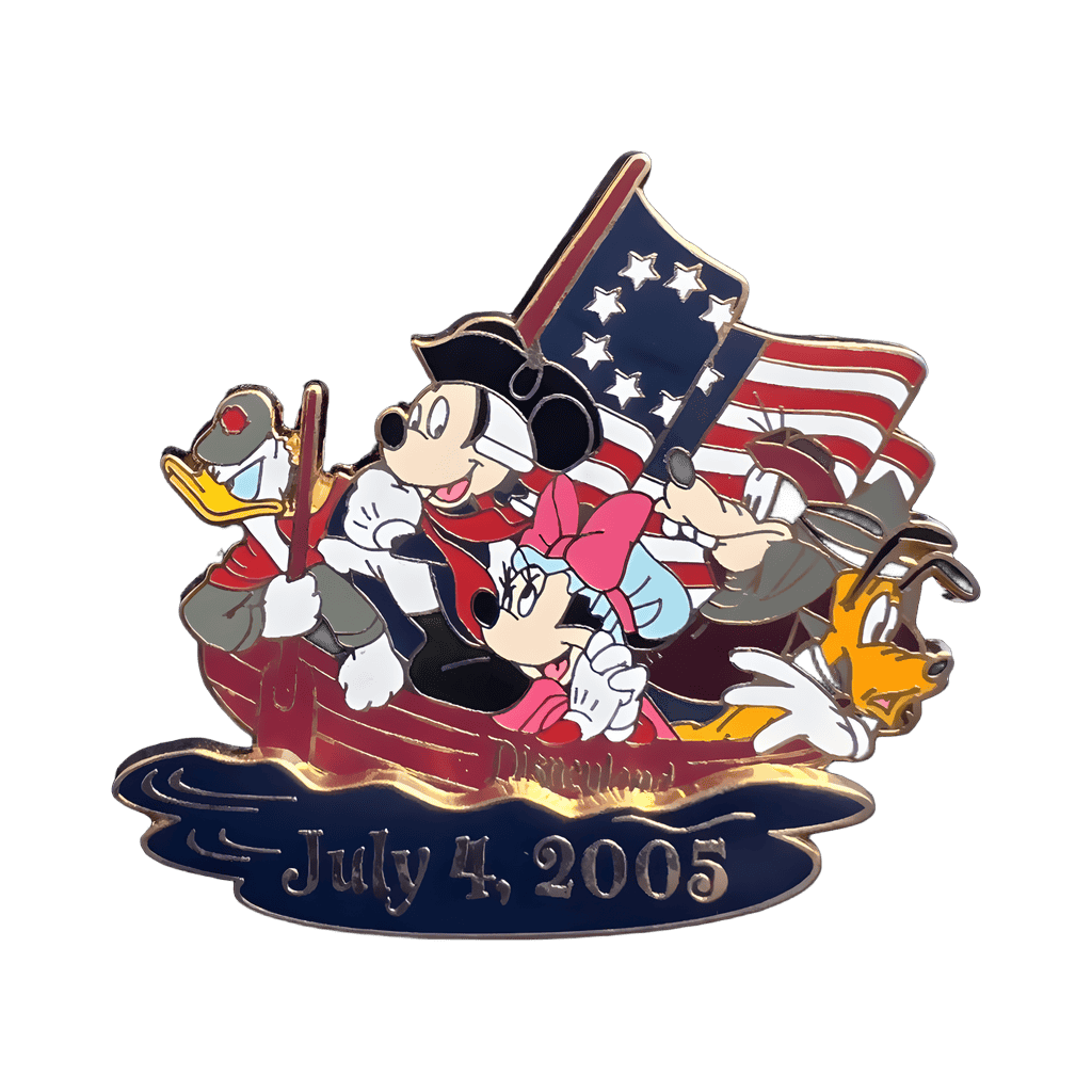 Mickey, Minnie, Donald, Pluto and Goofy Crossing the Delaware Disney pin