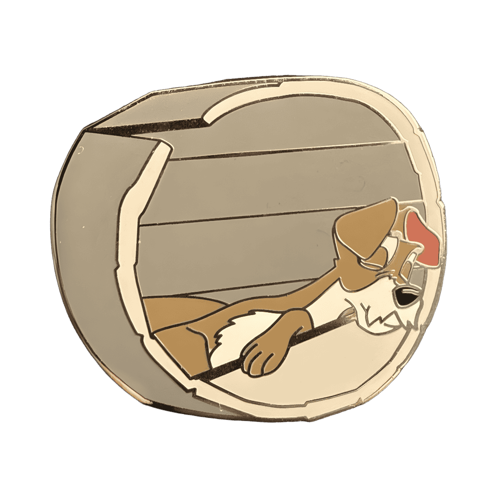 Sleeping Tramp in Barrel Disney pin
