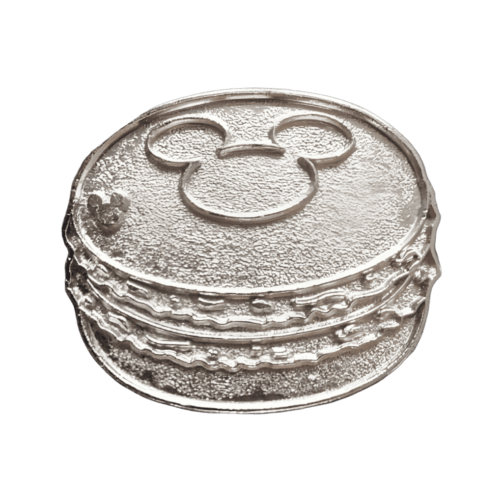 Silver unfilled Macaron (CHASER) Disney pin