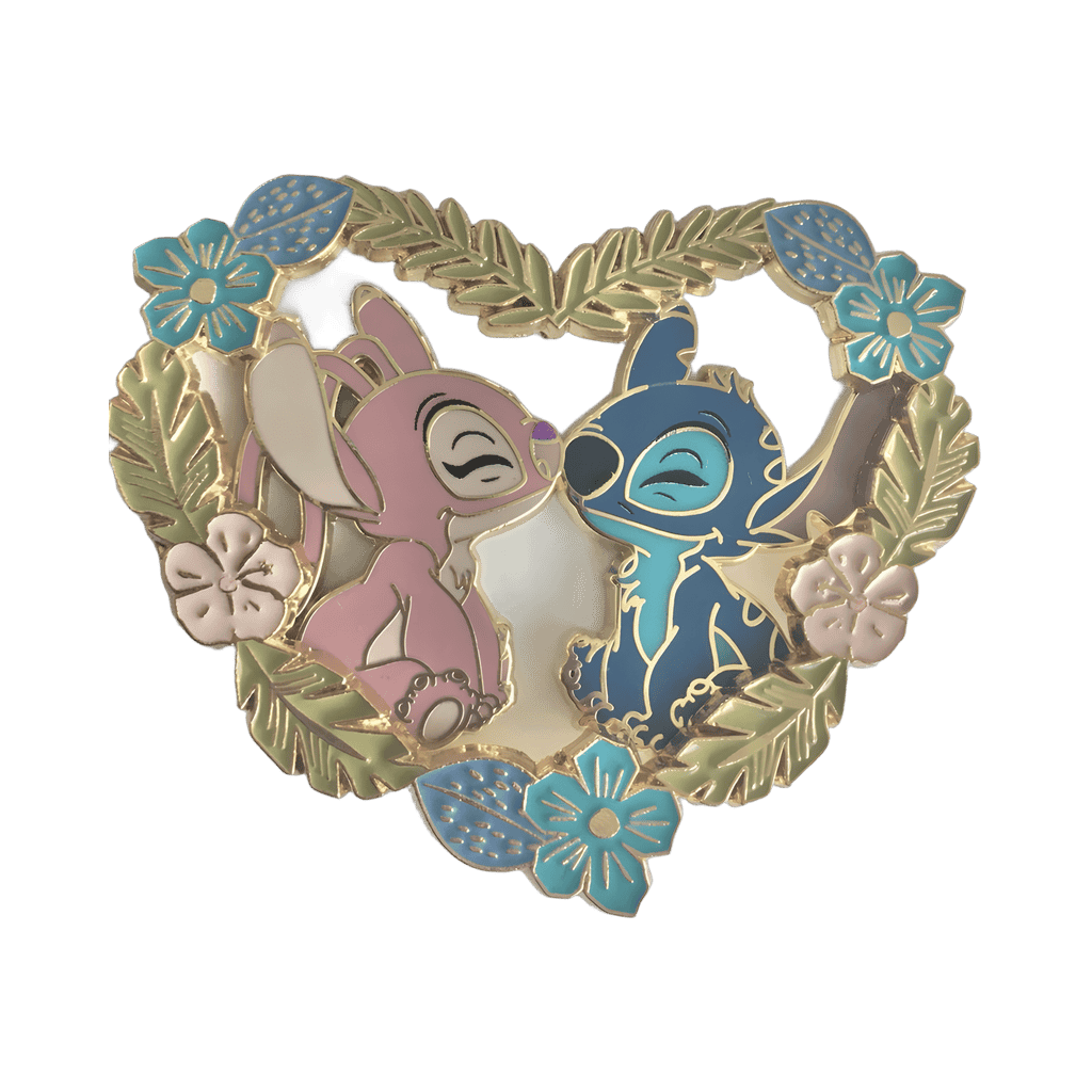 Stitch & Angel "Alien Kisses" Gold Disney pin