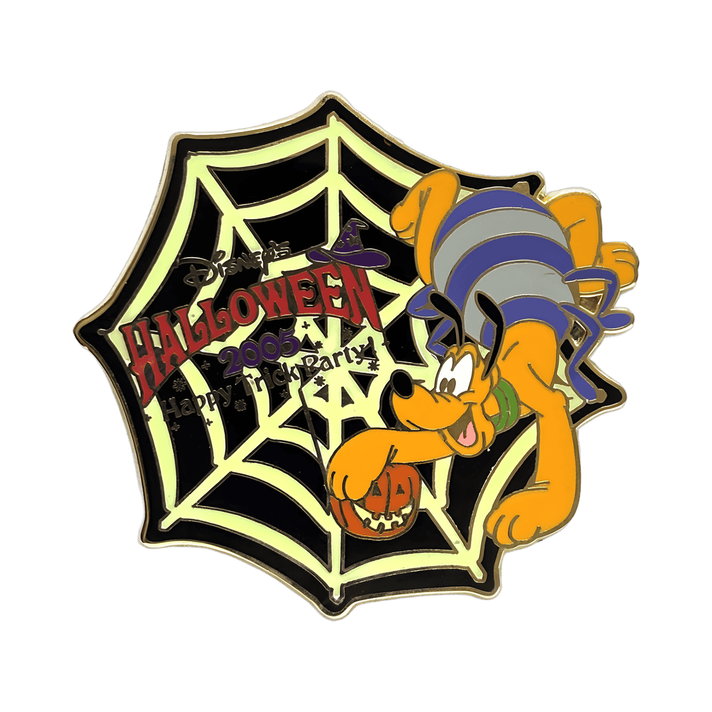 Pluto Dressed as a Spider Crawling Around a Web Disney pin
