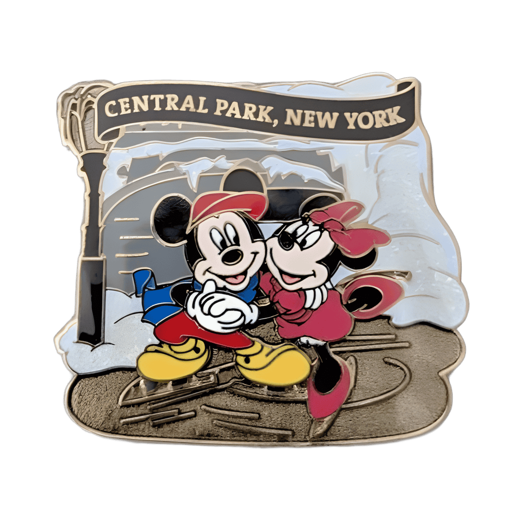 Mickey and Minnie ice skating in Central Park Disney pin